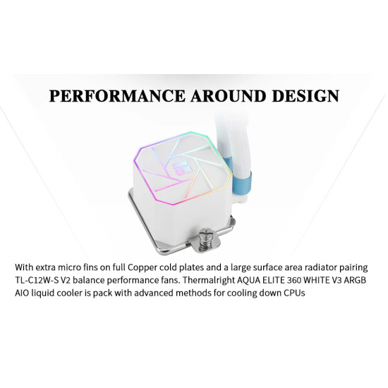 Водно охлаждане Thermalright Aqua Elite 360 White A-RGB V3 - LGA1851/LGA1700/AM5
