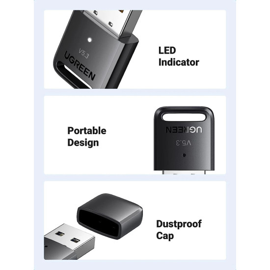Блутут адаптер Ugreen Bluetooth 5.3 CM591 USB adapter - 90225