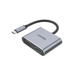 Докинг станция Unitek Type-C 4-in-1, uHUB Q4+ Lite D1049A, USB-C PD100W x 1, HDMI x 1, VGA, USB2.0 x 1