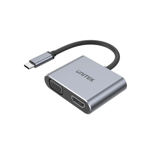 Докинг станция Unitek Type-C 4-in-1, uHUB Q4+ Lite D1049A, USB-C PD100W x 1, HDMI x 1, VGA, USB2.0 x 1
