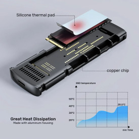 Външна кутия за диск Unitek Storage - Case - M.2 NVMe M-key 10 Gbps - S1241B