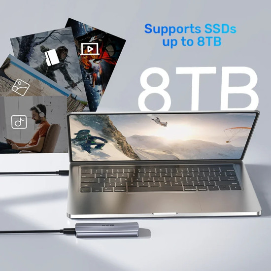 Външна кутия за диск Unitek Storage - Case - M.2 NVMe M-key 10 Gbps - S1241B