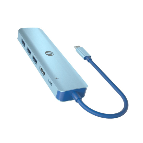 Докинг станция VCom Docking Station Type-C 6-in-1 - CUE55 - PD3.0 100W, LAN 1000Mbps, HDMI, USB3.0 x 3