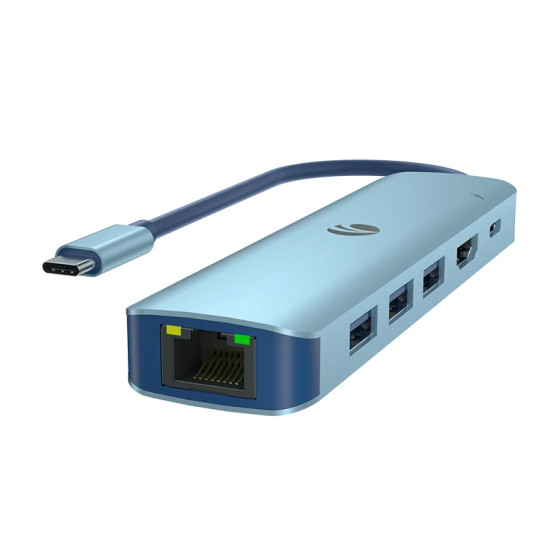 Докинг станция VCom Docking Station Type-C 6-in-1 - CUE55 - PD3.0 100W, LAN 1000Mbps, HDMI, USB3.0 x 3