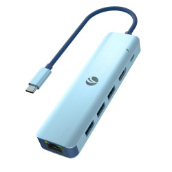 Докинг станция VCom Docking Station Type-C 6-in-1 - CUE55 - PD3.0 100W, LAN 1000Mbps, HDMI, USB3.0 x 3