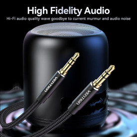 Аудио кабел Vention 3.5mm Audio Cable M/M Cotton Braided 1.5m - BAWBG