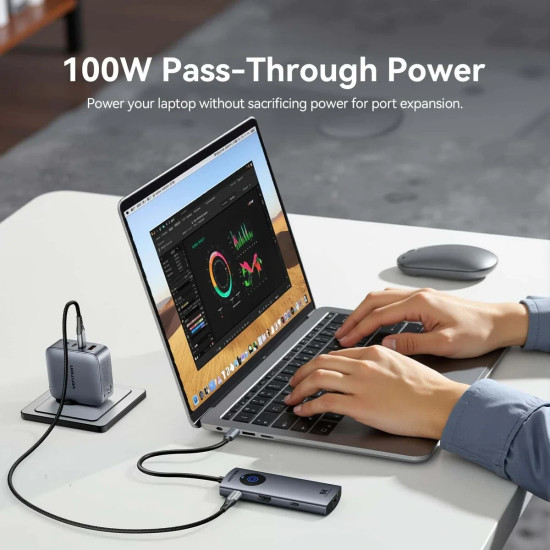 Докинг станция Vention Docking Station Type-C - TQZHB - 8K, LED Display - HDMI, USB 3.0 x 2, USB-C 3.2 Gen 1, PD100W, LAN (1Gbps)