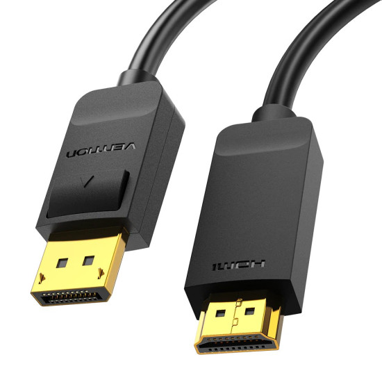 Display Port кабел Vention DisplayPort към HDMI 3.0m - 4K, Gold Plated - HAGBI