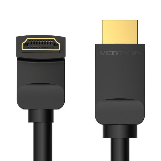 HDMI кабел Vention HDMI Right Angle 270 Degree v2.0 M / M 4K/60Hz Gold - 1.5M Black - AAQBG