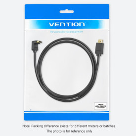 HDMI кабел Vention HDMI Right Angle 270 Degree v2.0 M / M 4K/60Hz Gold - 1.5M Black - AAQBG