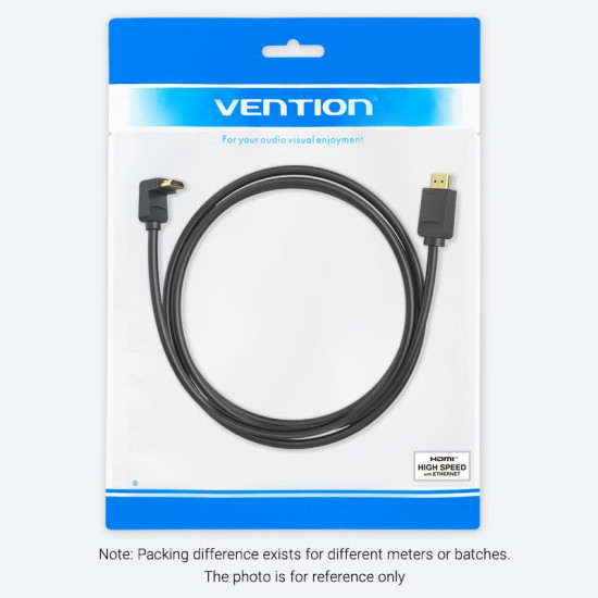 HDMI кабел Vention HDMI Right Angle 270 Degree v2.0 M / M 4K/60Hz Gold - 1.5M Black - AAQBG
