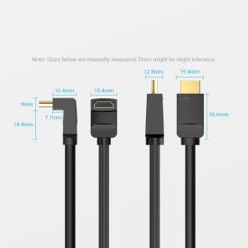 HDMI кабел Vention HDMI Right Angle 270 Degree v2.0 M / M 4K/60Hz Gold - 1.5M Black - AAQBG