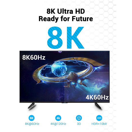 HDMI кабел Vention HDMI v2.1 M / M 1m - 8K Dolby Vision HDR - AANBF