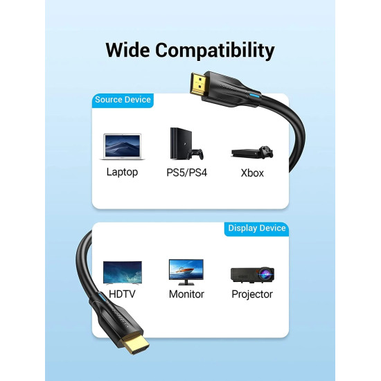 HDMI кабел Vention HDMI v2.1 M / M 3m - 8K Dolby Vision HDR - AANBI