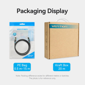 Мрежови кабел Vention SFTP Cat.8 Patch Cable - 5.0M Black 40Gbps - IKABJ