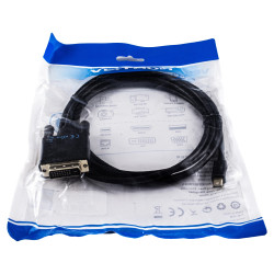 Mini Display Port кабел Vention Mini Display Port M / DVI (24+1) M 2.0m - ZKDBH