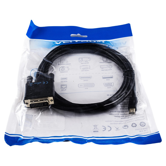 Mini Display Port кабел Vention Mini Display Port M / DVI (24+1) M 2.0m - ZKDBH