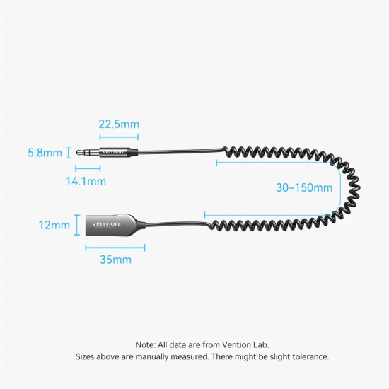 USB кабел удължение Vention, USB 3.0 AM/AF Active Extension, 5M, черен, CBMBJ