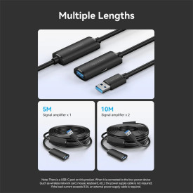 USB кабел удължение Vention, USB 3.0 AM/AF Active Extension, 5M, черен, CBMBJ