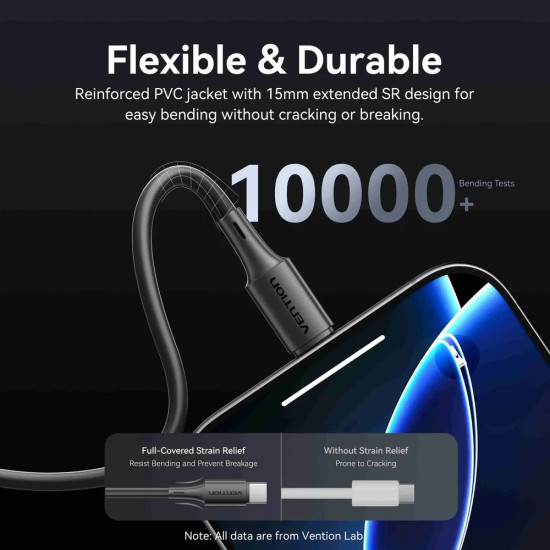 USB кабел Vention USB 2.0 AM / USB-C M 0.25m - TRQBAC