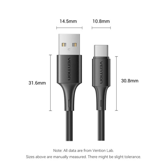 USB кабел Vention USB 2.0 AM / USB-C M 0.25m - TRQBAC