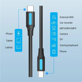 USB кабел Vention USB 2.0 C M / Mini USB 5pin - COWBD