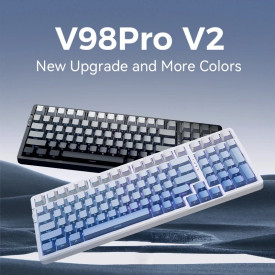 Безжична клавиатура VGN Wireless Gaming Mechanical Keyboard - V98 PRO V2 Limited Black Glow - Kailh Arctic Switches, BT5.0, 2.4G, RGB