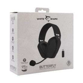 Безжични слушалки White Shark Gaming Headphones BUTTERFLY - Bluetooth, 2.4G, Black