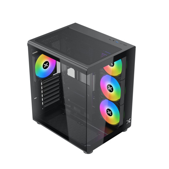 Кутия за компютър Xigmatek Case ATX - Aqua Compact Air - 4 ARGB Fans