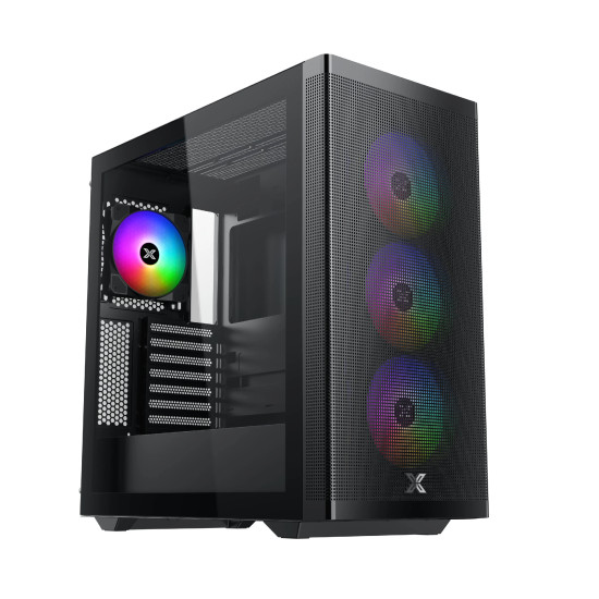 Кутия за компютър Xigmatek Case EATX - Osiris - Mesh, 4 x 140 mm ARGB fans