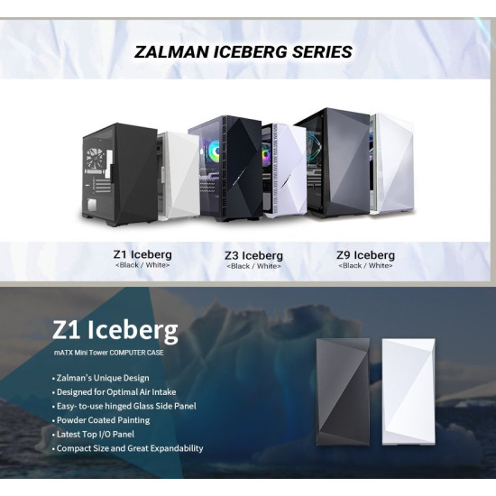 Кутия за компютър Zalman Gaming Case mATX - Z1 Iceberg Black