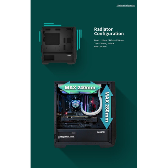 Кутия за компютър Zalman Gaming Case mATX - Z1 Iceberg Black