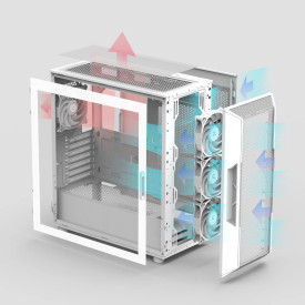 Кутия за компютър Zalman Case ATX - I3 NEO V2 White - RGB, Mesh