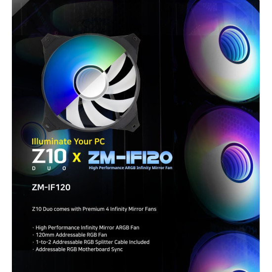 Кутия за компютър Zalman Case EATX - Z10 DUO - Mesh/Tempered Glass
