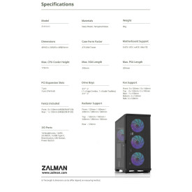 Кутия за компютър Zalman Case EATX - Z10 DUO - Mesh/Tempered Glass