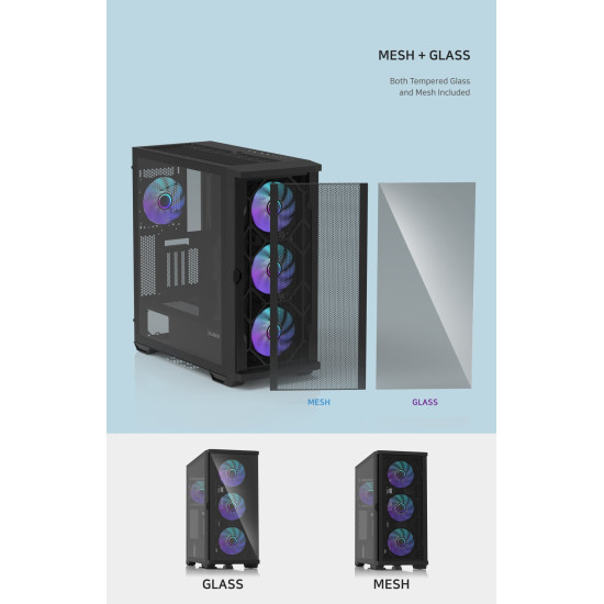 Кутия за компютър Zalman Case EATX - Z10 DUO - Mesh/Tempered Glass