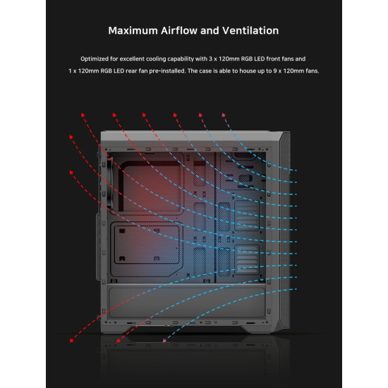 Кутия за компютър Zalman Case ATX - N5 TF - 4 x 120mm RGB