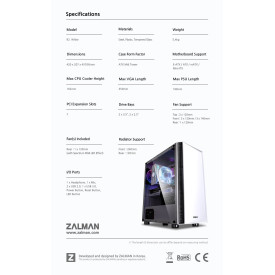Кутия за компютър Zalman Case ATX - R2 WHITE