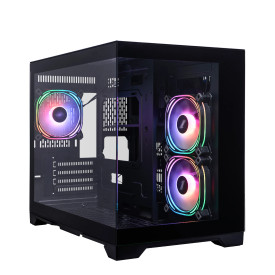 Кутия за компютър 1stPlayer Case mATX - MV6-TP Black - 3 fans included