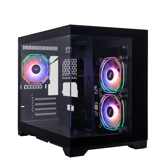 Кутия за компютър 1stPlayer Case mATX - MV6-TP Black - 3 fans included