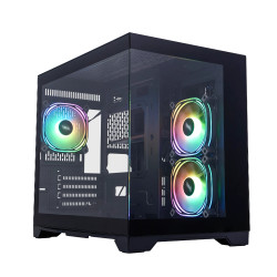 Кутия за компютър 1stPlayer Case mATX - MV6-TP Black - 3 fans included