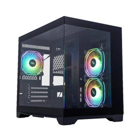 Кутия за компютър 1stPlayer Case mATX - MV6-TP Black - 3 fans included
