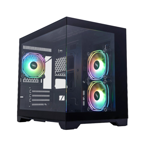 Кутия за компютър 1stPlayer Case mATX - MV6-TP Black - 3 fans included