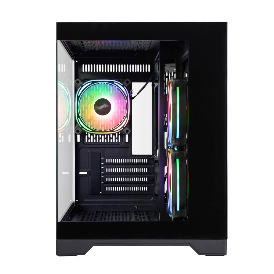 Кутия за компютър 1stPlayer Case mATX - MV6-TP Black - 3 fans included