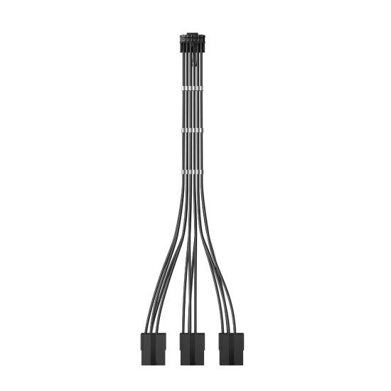 Удължителен кабел 1stPlayer Custom Sleeved Modding Cable Black - 3 x PCIe 8-pin to 12VHPWR - FM3-B-BK