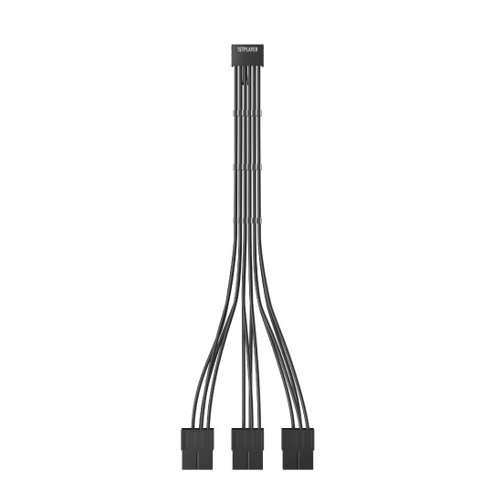 Удължителен кабел 1stPlayer Custom Sleeved Modding Cable Black - 3 x PCIe 8-pin to 12VHPWR - FM3-B-BK