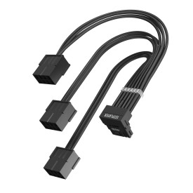 Удължителен кабел 1stPlayer Custom Sleeved Modding Cable Black - 3 x PCIe 8-pin to 12VHPWR - FM3-B-BK