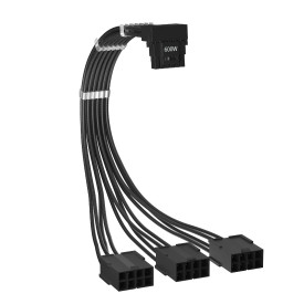 Удължителен кабел 1stPlayer Custom Sleeved Modding Cable Black - 3 x PCIe 8-pin to 12VHPWR - FM3-B-BK