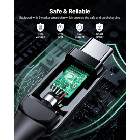 USB кабел Acefast USB-C to USB-C Cable 100W 1.2m with LED display - C7-03 - Black