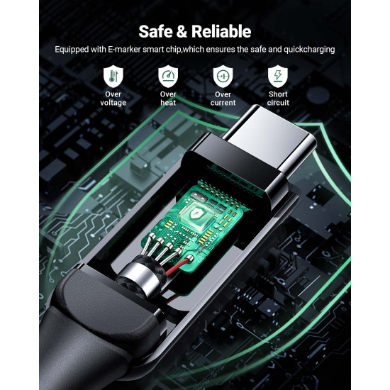 USB кабел Acefast USB-C to USB-C Cable 100W 1.2m with LED display - C7-03 - Black